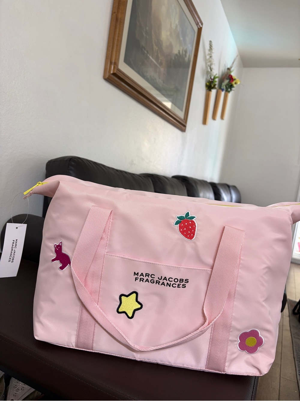 Marc Jacobs Fragrances Pink Sticker Duffle Bag - Picture 3 of 9
